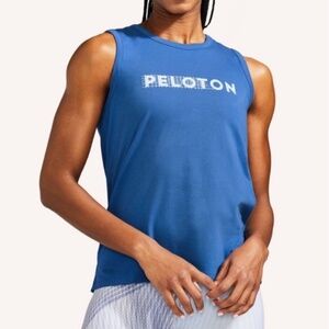 Peloton Studio Side Slit Tank Cobalt Blue Size S